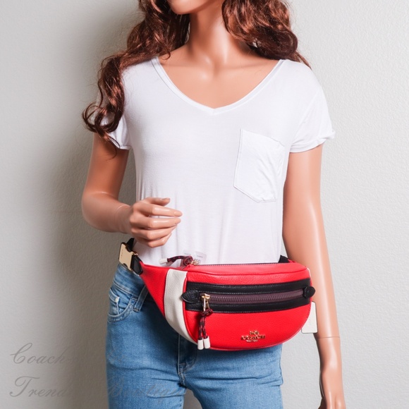 NWT Coach Vale Leather Belt Bag in Colorblock - Picture 2 of 8